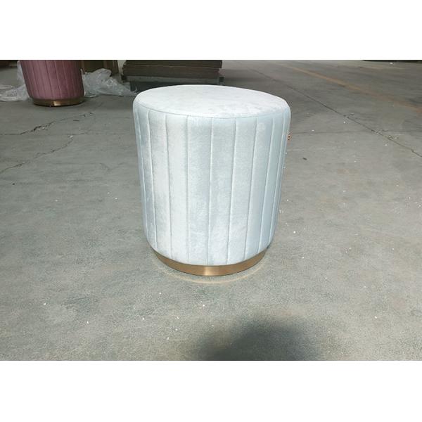 Pink Color Kitchen 43cm High Velvet Round Stool Internal Foam
