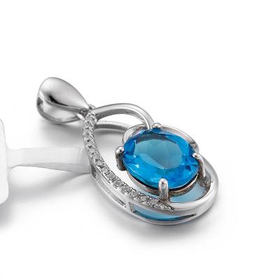 Linker da pera do pendente de 1.5g 925 Sterling Silver Mens Pendant Sapphire