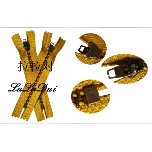 Metal Brass Reversible Separating Zipper , 6 Inch Separating Zipper For Cloth Pants