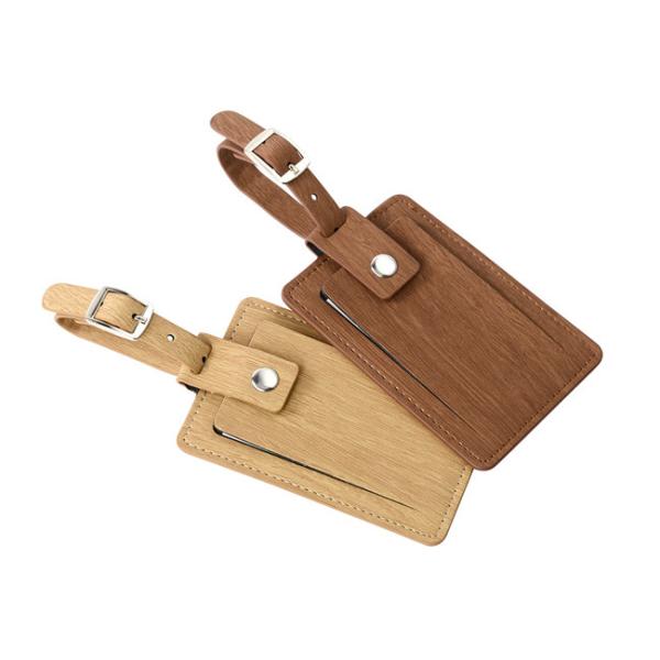 Деревянная бирка багажа перемещения зерна персонализировала PU неподдельной кожи