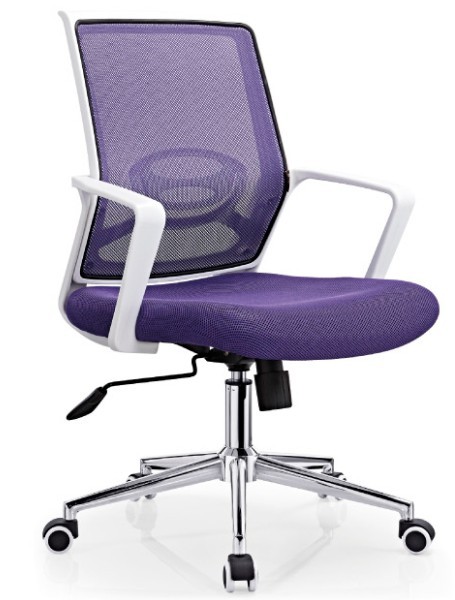 purple office mesh white arm chair,#761C