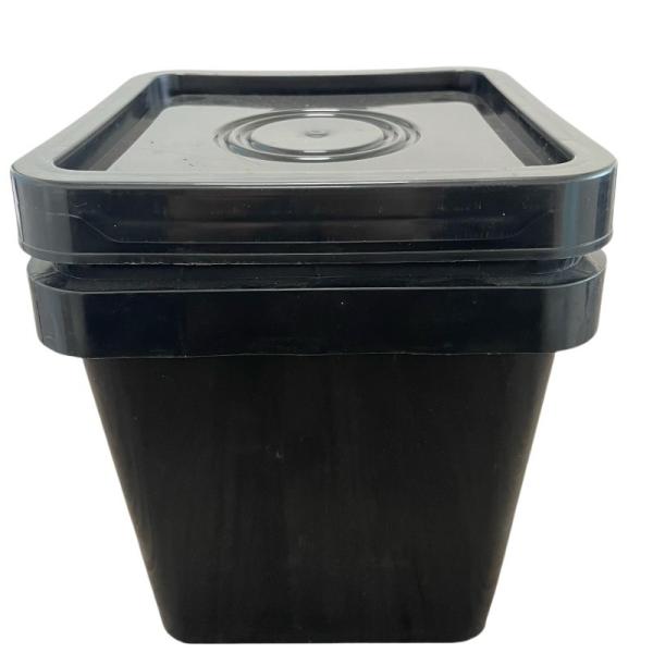 Polypropylene Plastic Pail Black Bucket Provides Square Pail in Different Sizes