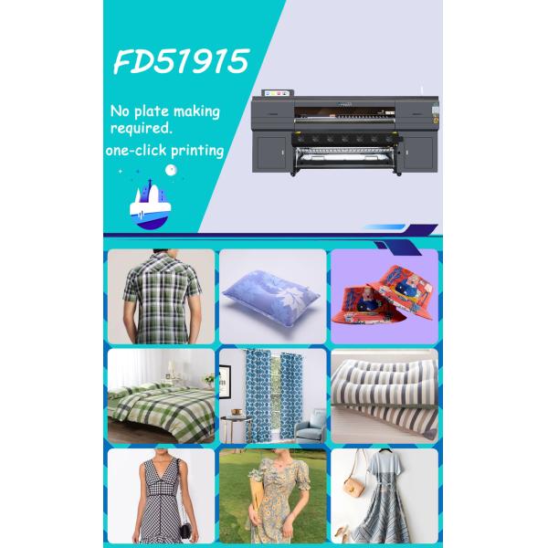 1900mmHigh Speed Cloth Printer For Shoes/Home Textiles Printing With 610m2/H printspeed 1 Pass