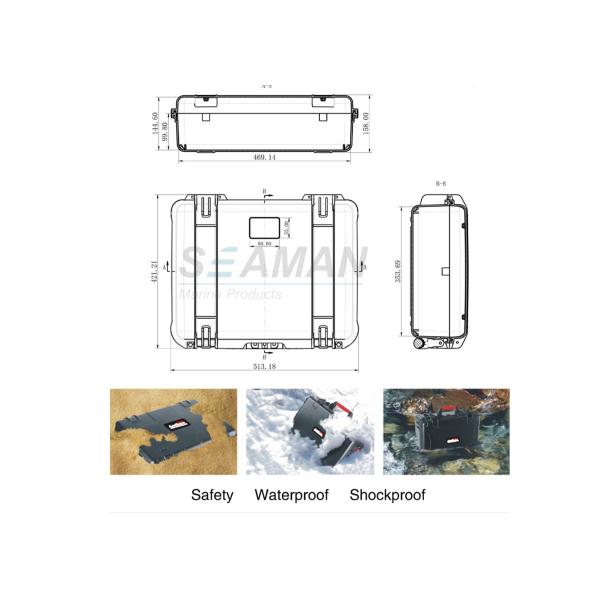 20 Inch Lightweight Protective Camera Case Water and Shock Proof With Foam (Black)
