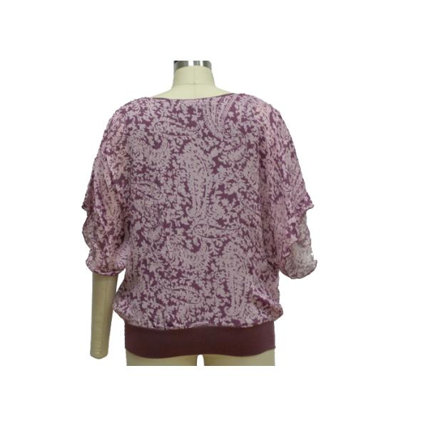 Fashionable Casual Ladies Wear Women'S Tee Shirts Short Lotus Leaf Clothing
