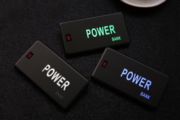 Custom Laser LED Logo Flashing Light Portable Mobile Power Bank 5000mAh for Promotional gift