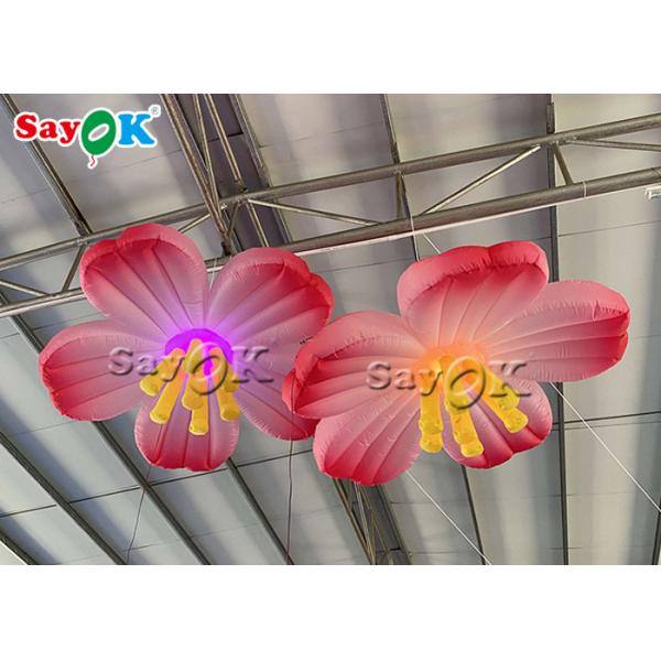 Fleur menée gonflable accrochante d'Oxford 1.5m de rose de décoration