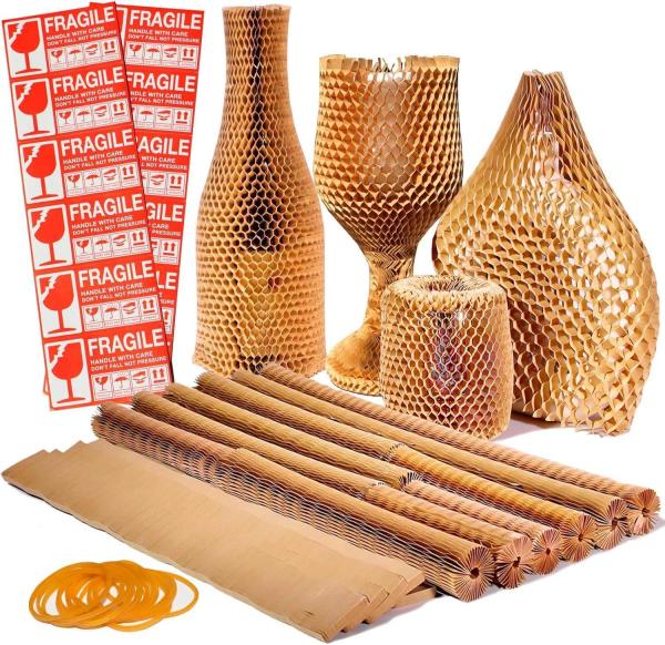 Eco-Friendly Recycled Honeycomb Paper Sleeves Cushioning Wrap Packaging