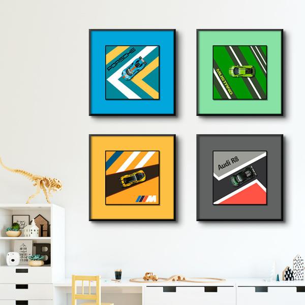 Electric Alloy Car Wall Murals Perfect Decoration for Home bh6
