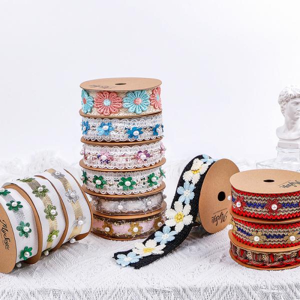 Ribbon Lace Bead Flower Sewing Craft Garment Accessories Decoration and Performance
