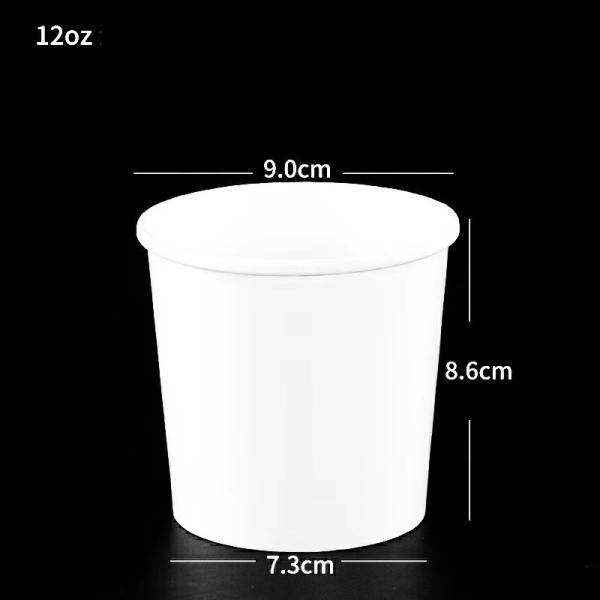 8OZ White Kraft cup for ice cream container disposable custom printed Fast Food paper soup bowl