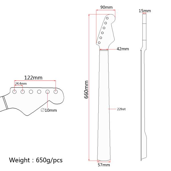 22 фреты Кленовая деревянная гитара Шейка ST Электрическая гитара Шейка Сатинная отделка
