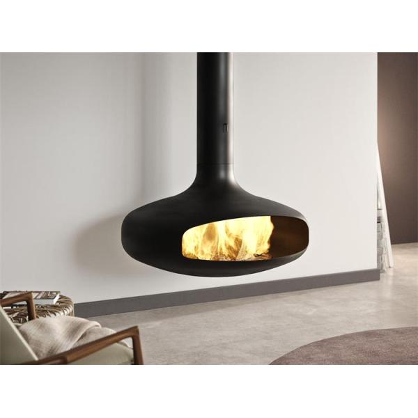 100cm Modern Wall Mounted Indoor Hanging Wood Burning Suspended Fireplace