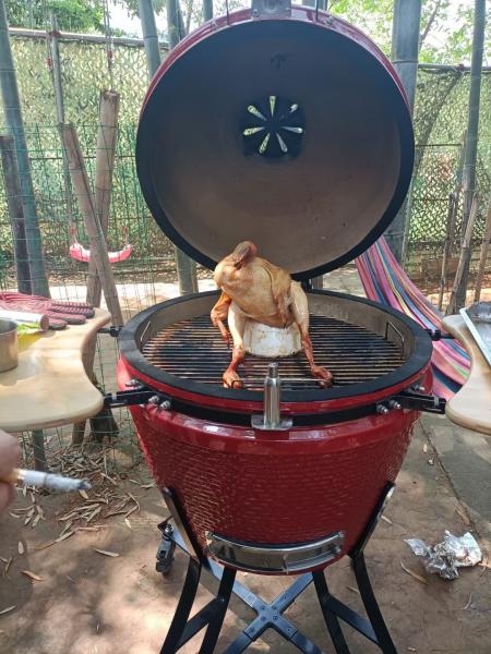 22 CERAMIC BBQ GRILL KAMADO/  Black, Red, Green/ Iron Cart/ Charcoal Kamado