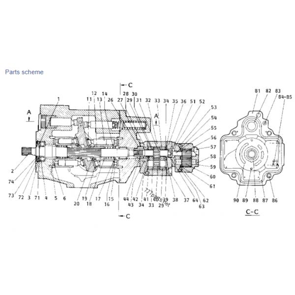 Belparts E70B Excavator Hydraulic Main Pump A10VD43SRIRS5-993-5