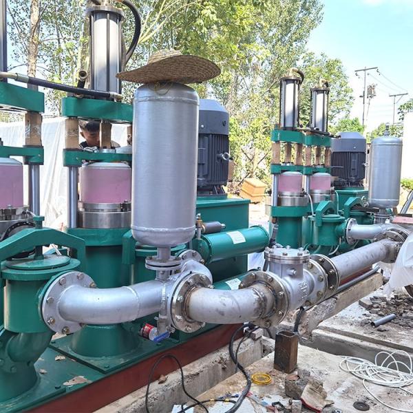 Double Cylinder Sewage Treatment Mud Pump Machine For Filter Press