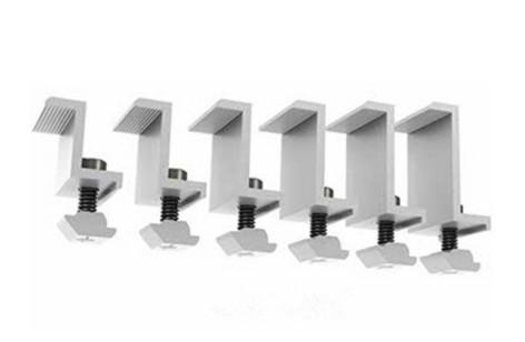 End Clamp Of Solar Roof Mounting Systems With Cutting / Drilling / Punching