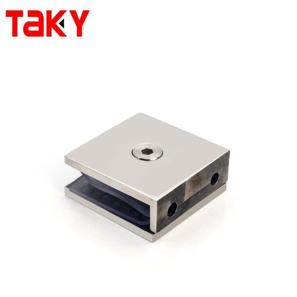 Bracket Glass to Wall Mechanical Fixing 0 Degree Singe Hole Square Glass Door Clamp