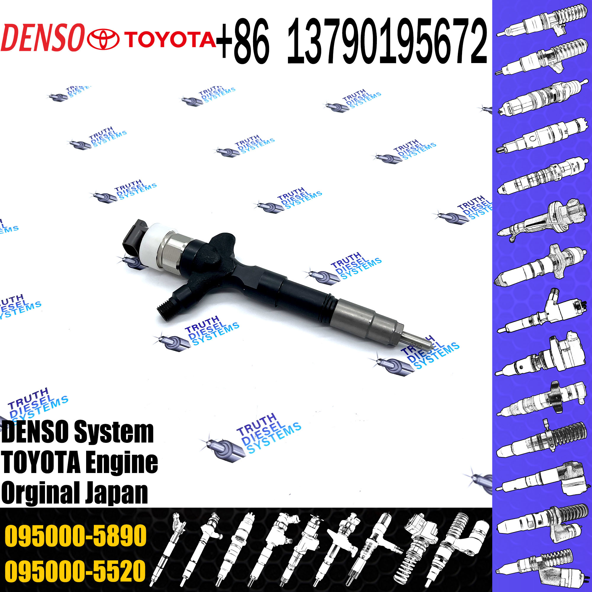 1KD-FTV Common Rail топливный впрыск 095000-6180 095000-5890 Для TOYOTA 23670-30080