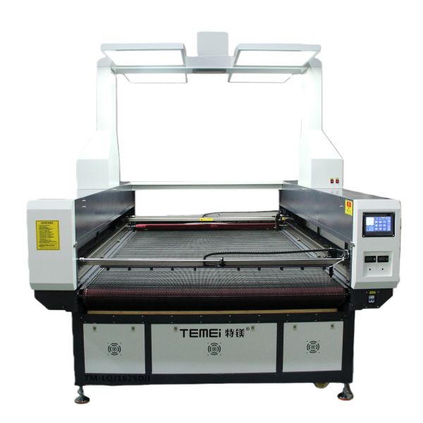 150W CO2 Laser Cutting Machine CCD Edge Patrol Automatic Feeding Platform Fabric Textile Processing