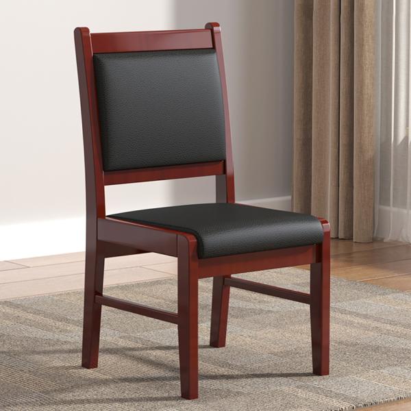 Back Leather Chair with Wooden Frame for Conference Meeting Room Reception Chair Government Office Chairs