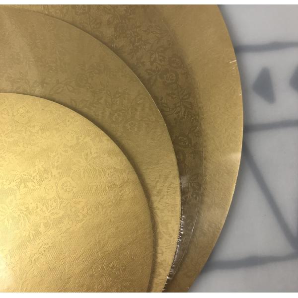 12'' Cake Cardboard Base Baking Tools Golden Siliver Finish With Pattern