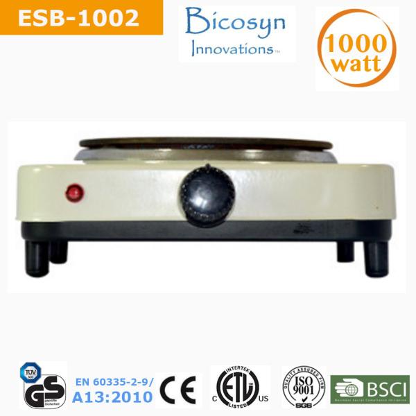 1000 Watt  Single Buffet Burner Electric Hot Plate, Black, UL, Camping,School,Outdoor Stove