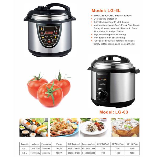 1000W Multi Use Pressure Cooker Knob Control Switch Overheating Protection