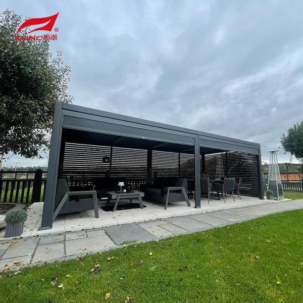 Waterproof Outdoor Roller Blinds Motorized Pergola With Aluminium Shutter