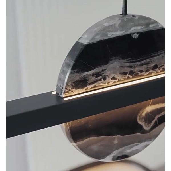 Italian style copper restaurant chandelier marble minimalist luxury dining table lamp modern minimalist designer bar long strip lamp