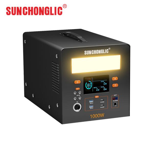1000W AC Output Solar Powered Generator with Pure Sine Wave Inverter and LiFePO4 Battery for Home and Outdoor Use