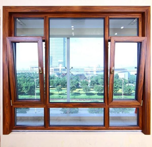 Heat Insulated Aluminum Tilt And Turn Windows Wind Resistance Space Saving