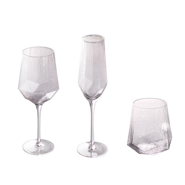 Serviço sem chumbo dado forma do OEM do cálice dos vidros de vinho diamante de cristal claro