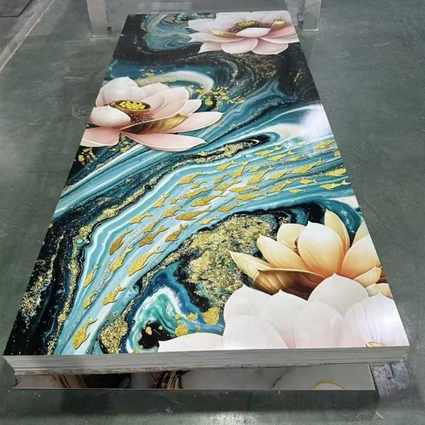 1220*2440mm Customized Color UV Board PVC Marble Sheet Wall Panel for Interior Wall Decoration