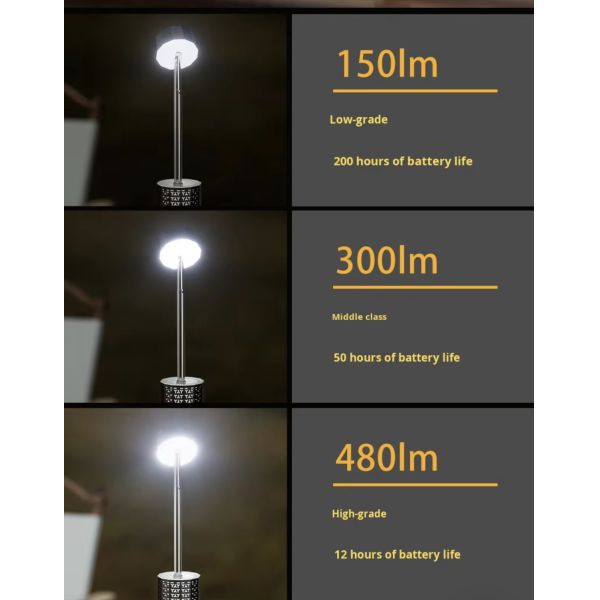 Collapsible LED Outdoor Camping Lantern With Hanging Hook Telescopic Camping Emergency Light
