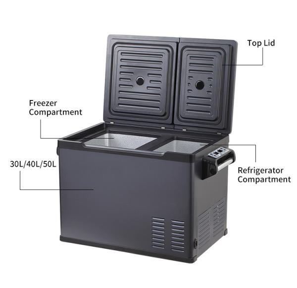 16 Kgs Dual Control 30L DC12V 24V Car Freezer Refrigerator Solar Panel Powered for Camping