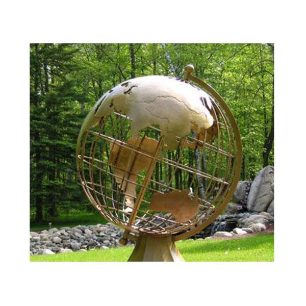 Статуя глобуса мира финиша антиквариата отливки OEM латунная