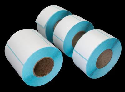White Adhesive Label Rolls Oil Resistant Scratch Resistant Direct Thermal Labels For Fresh Food