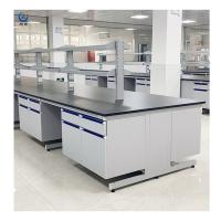 Banco de laboratório de aço de 1,5 m de madeira maciça Altura ajustável