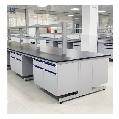 Banco de laboratório de aço de 1,5 m de madeira maciça Altura ajustável