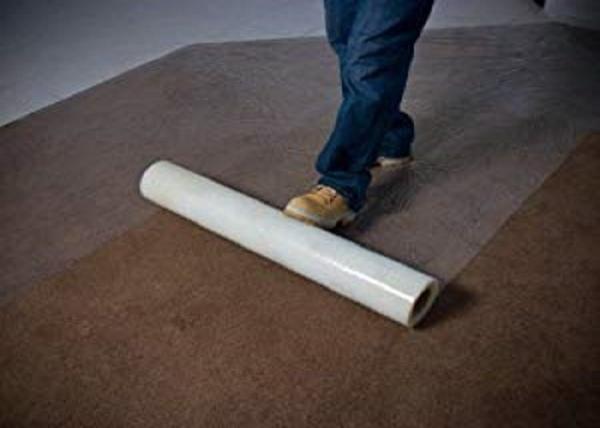 Clear Carpet Floor Protector Film , 300 ft Carpet Plastic Film With Good Adhesive