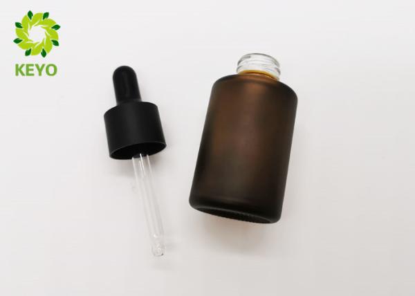 Matte Amber Glass Dropper Bottles For Essential Oil / Face Serum 1 OZ 2 OZ Optional