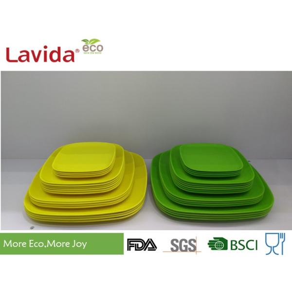 Square Shape Bamboo Recyclable Plates Shatter - Proof Multiple Sizes For Special Events
