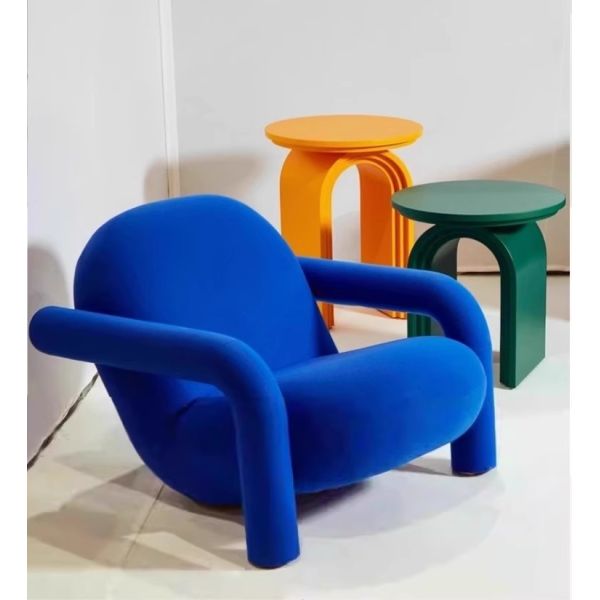 Custom Comfortable Upholstered Armrest Single Sofa Chair Solid Wood Frame Modern Velvet Fabric Dining Living Room Bedroom