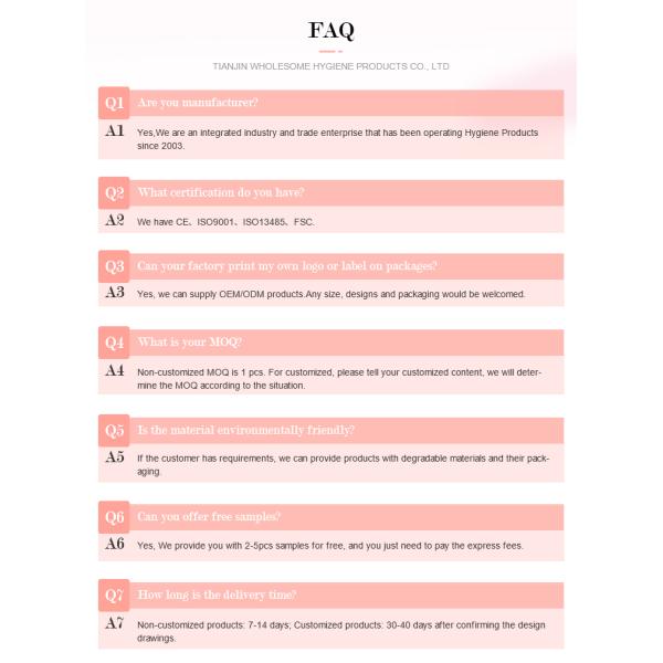 Бесплатные образцы менструального абсорбента для медицинского применения