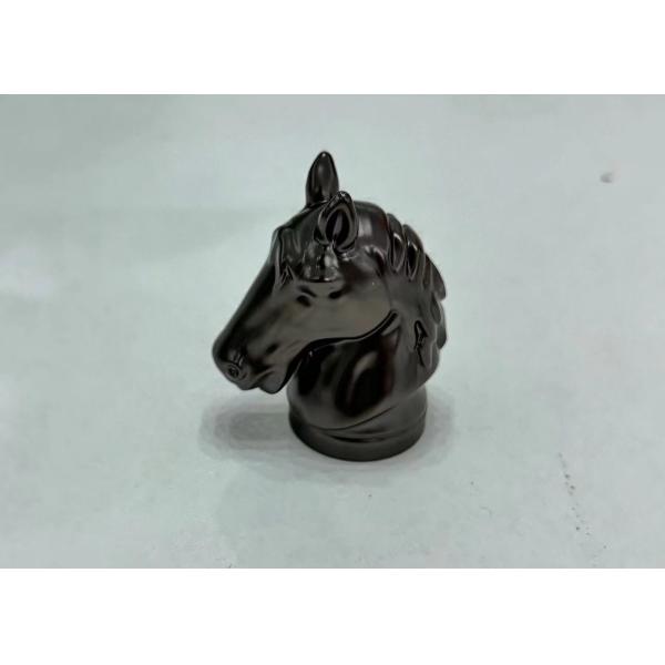 Shiny Black Horse-Shaped Perfume Bottle Caps Lids Customized Zinc Alloy Cover