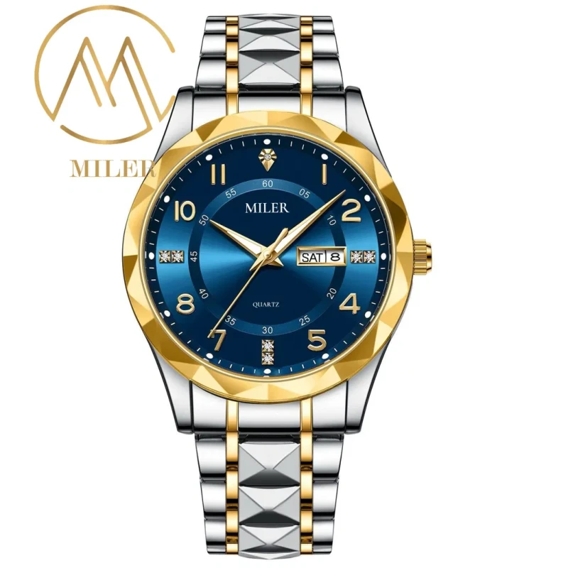 Miler Men's Quartz Dress Watch 30m Waterproof Stainless Steel