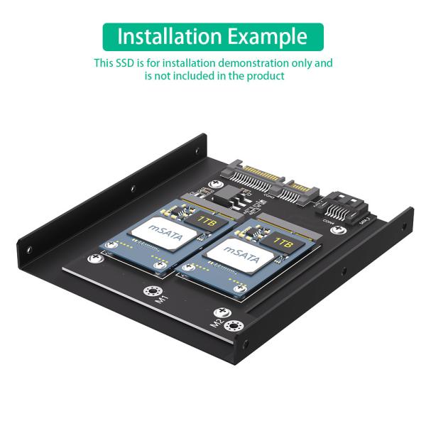 Версия обновления Dual MSATA SSD To Dual SATA3 Converter Adapter Card с 3,5 дюймовой кронштейном HDD