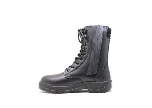 Camel Ankle Pu Injection Leather Firefighter Boots , Combat Tactical Army Boots Mens
