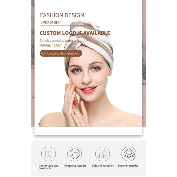 Super Dry Stripe Microfiber Hair Turban Towel For Travel